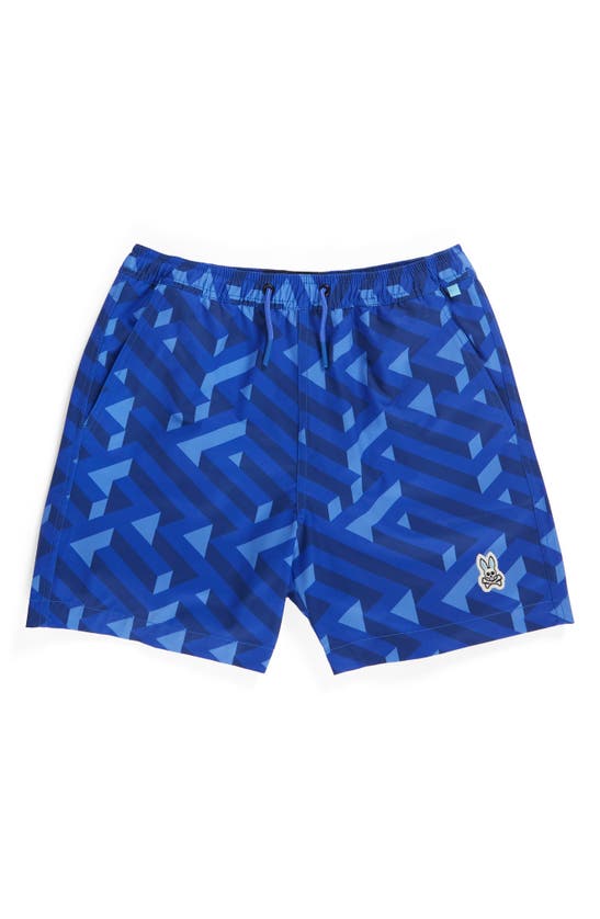 Psycho Bunny Kids' Pisani Swim Trunks In Dazzling Blue