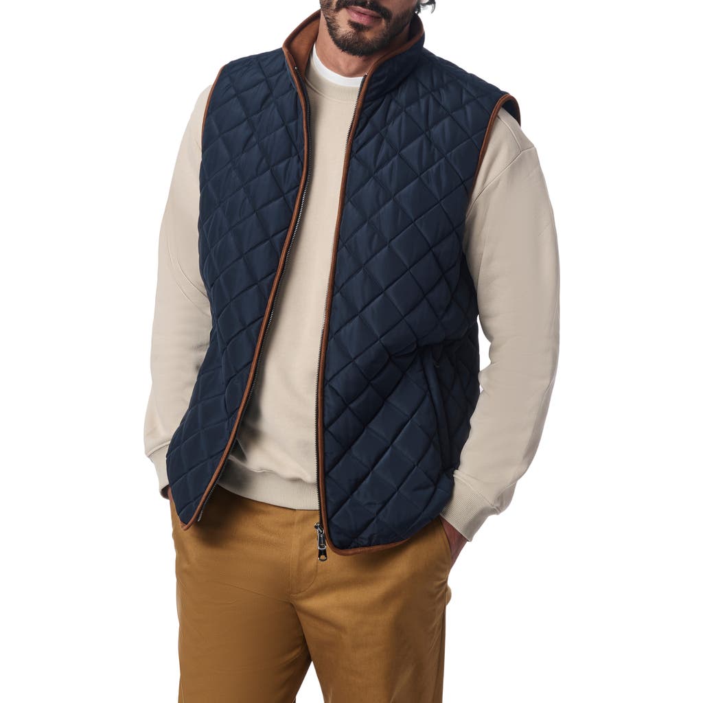Shop Bernardo Smart Leisure Quilted Vest In Navy
