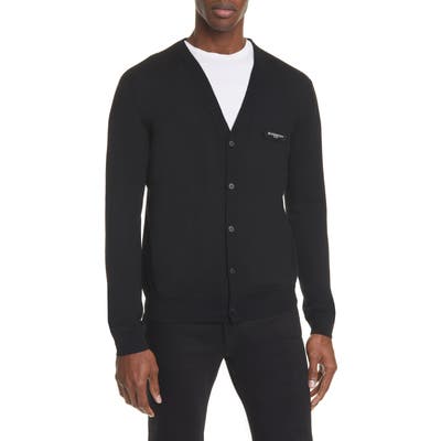 Givenchy Logo Patch Wool Cardigan, Black
