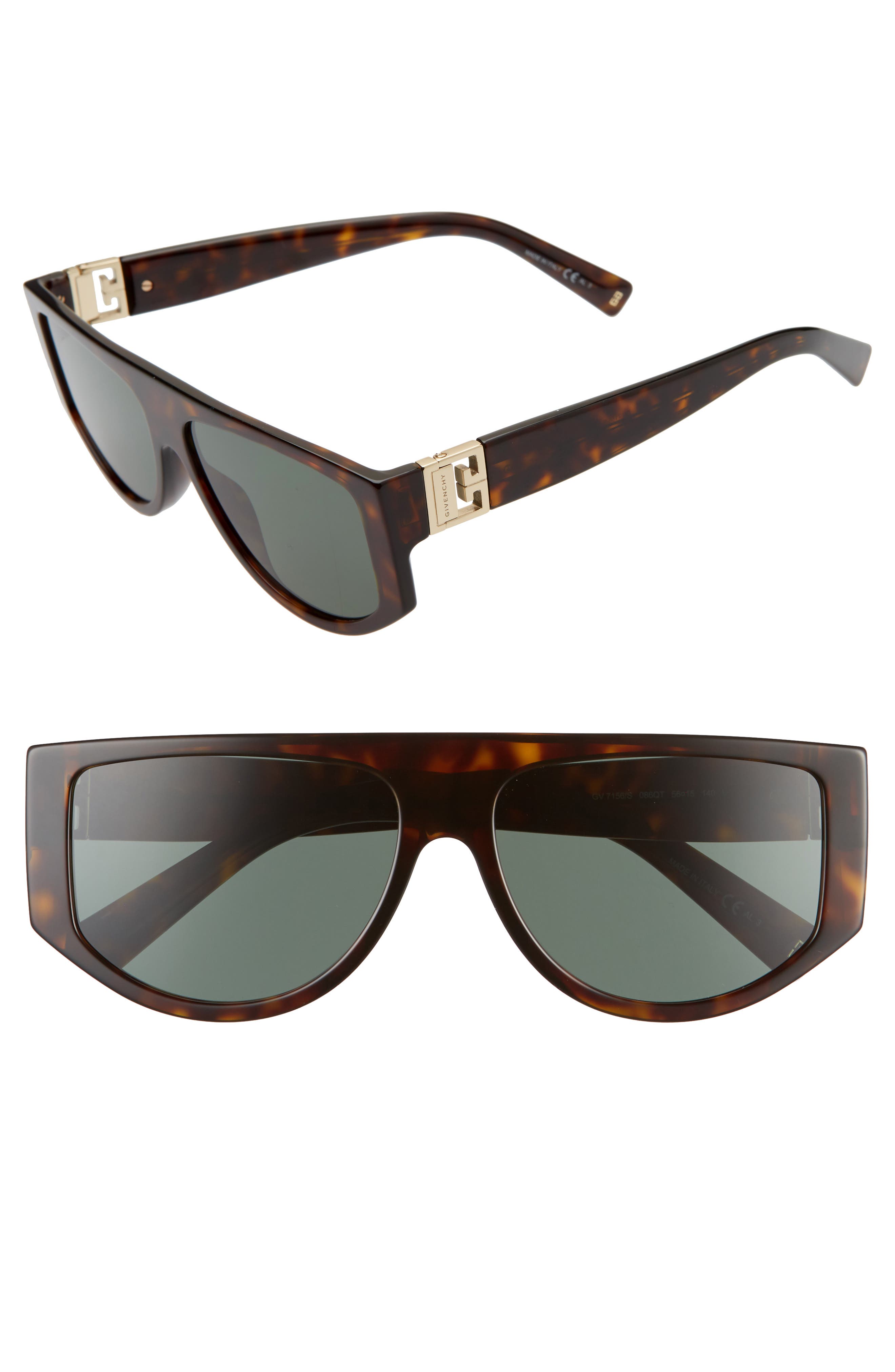 UPC 716736236223 product image for Women's Givenchy 56mm Flat Top Sunglasses - Havana/ Green | upcitemdb.com