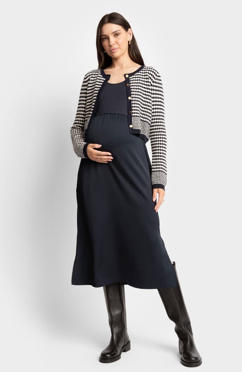 SERAPHINE SERAPHINE MIDI DRESS & SCALLOP CARDIGAN MATERNITY/NURSING SET