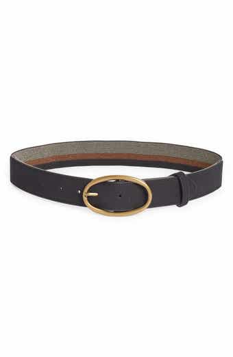 Mile High Life | Braided Stretch Elastic Belt | Pin Oval Satin Nickel  Buckle | PU Leather Loop End Tip