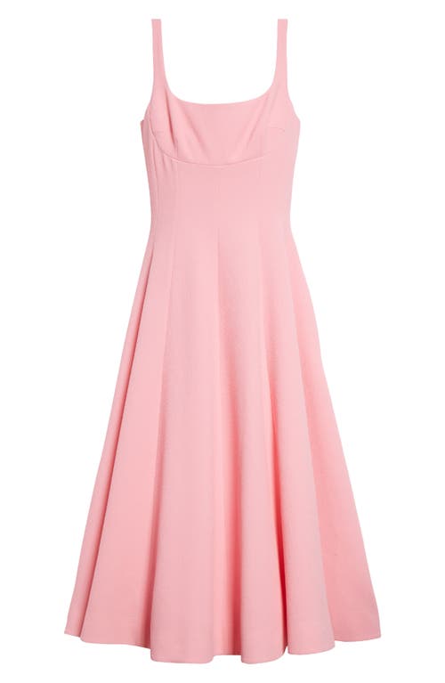 Shop Emilia Wickstead Asia Crepe Fit & Flare Midi Dress In Rose Pink