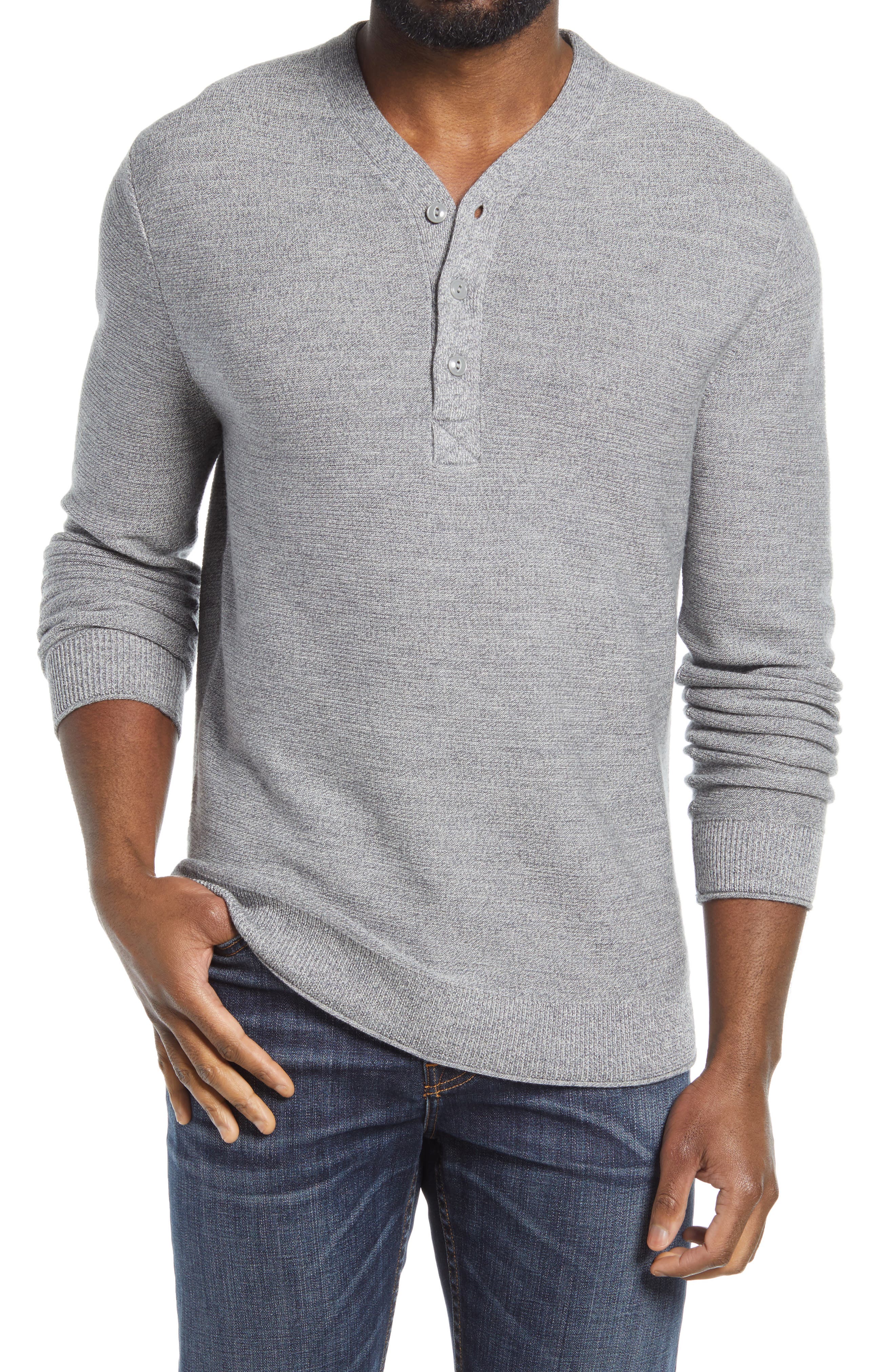 BONOBOS MERINO WOOL KNIT HENLEY,194728747009