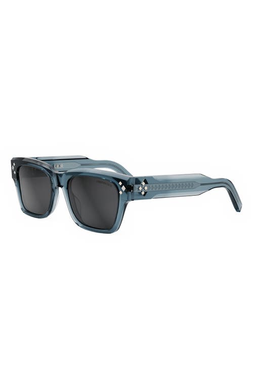 Shop Dior Cd Diamond S2i 54mm Square Sunglasses In Shiny Blue/smoke