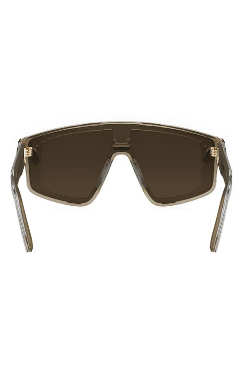 Shop Dior Cd Diamond M1u Mask Sunglasses In Shiny Beige/brown