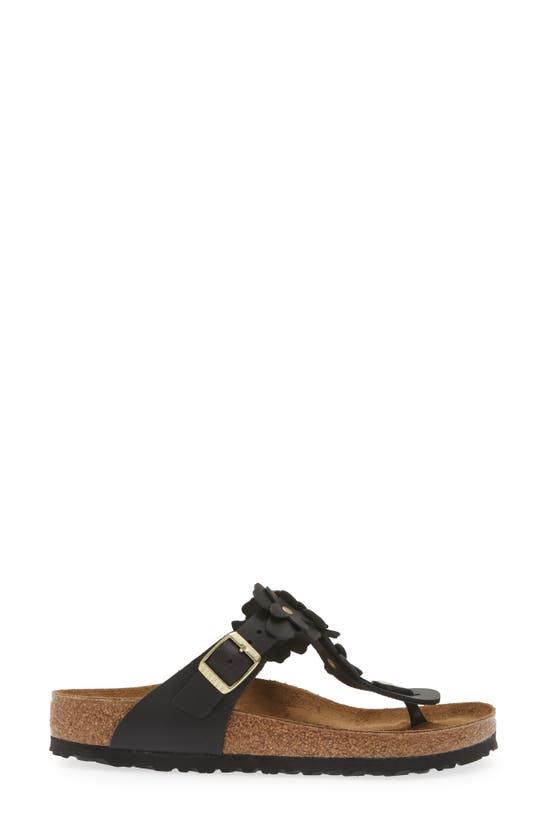 Shop Birkenstock Gizeh Flower Flip Flop In Black