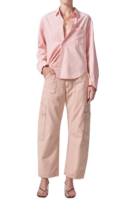 Shop Citizens Of Humanity Marcelle Low Rise Barrel Cargo Pants In Roselle