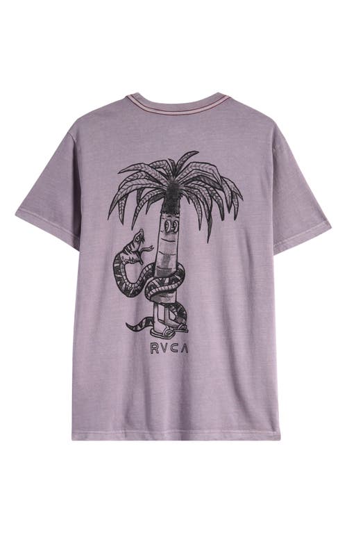 Rvca Pommier Palms Cotton Graphic T-shirt In Gray Ridge