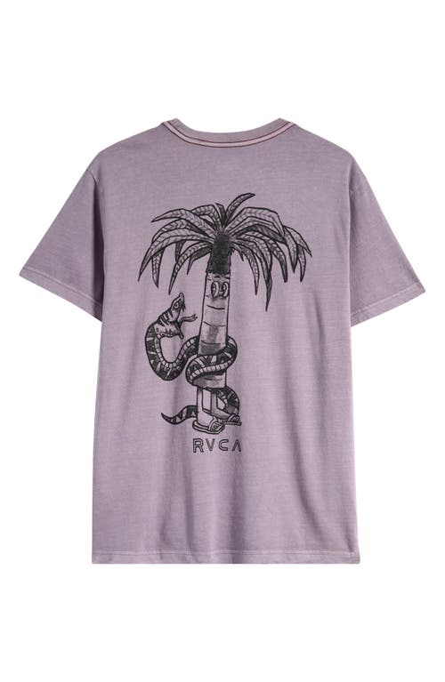 Shop Rvca Pommier Palms Cotton Graphic T-shirt In Gray Ridge