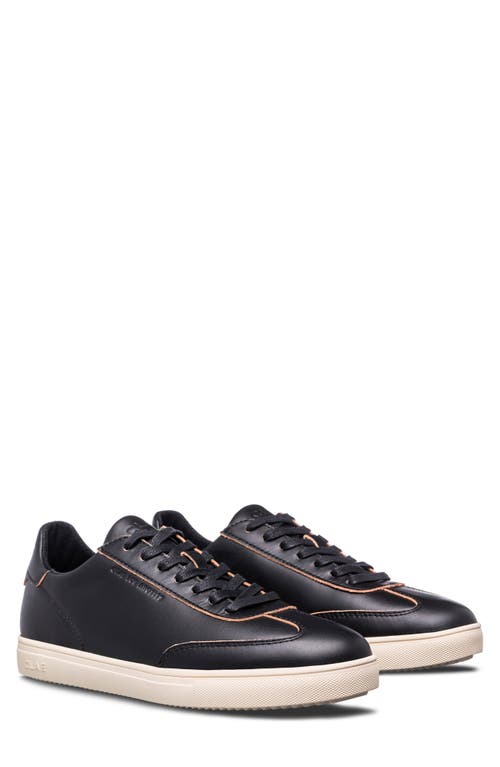 CLAE Deane Sneaker Black Leather Raw Edge at Nordstrom,