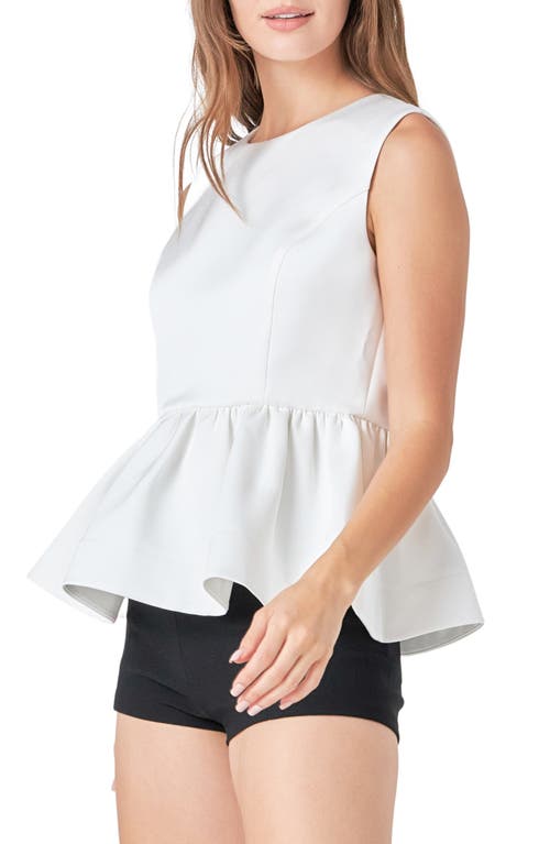 Endless Rose Peplum Top In White
