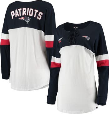 Women's New Era Navy New England Patriots Crop Long Sleeve T-Shirt
