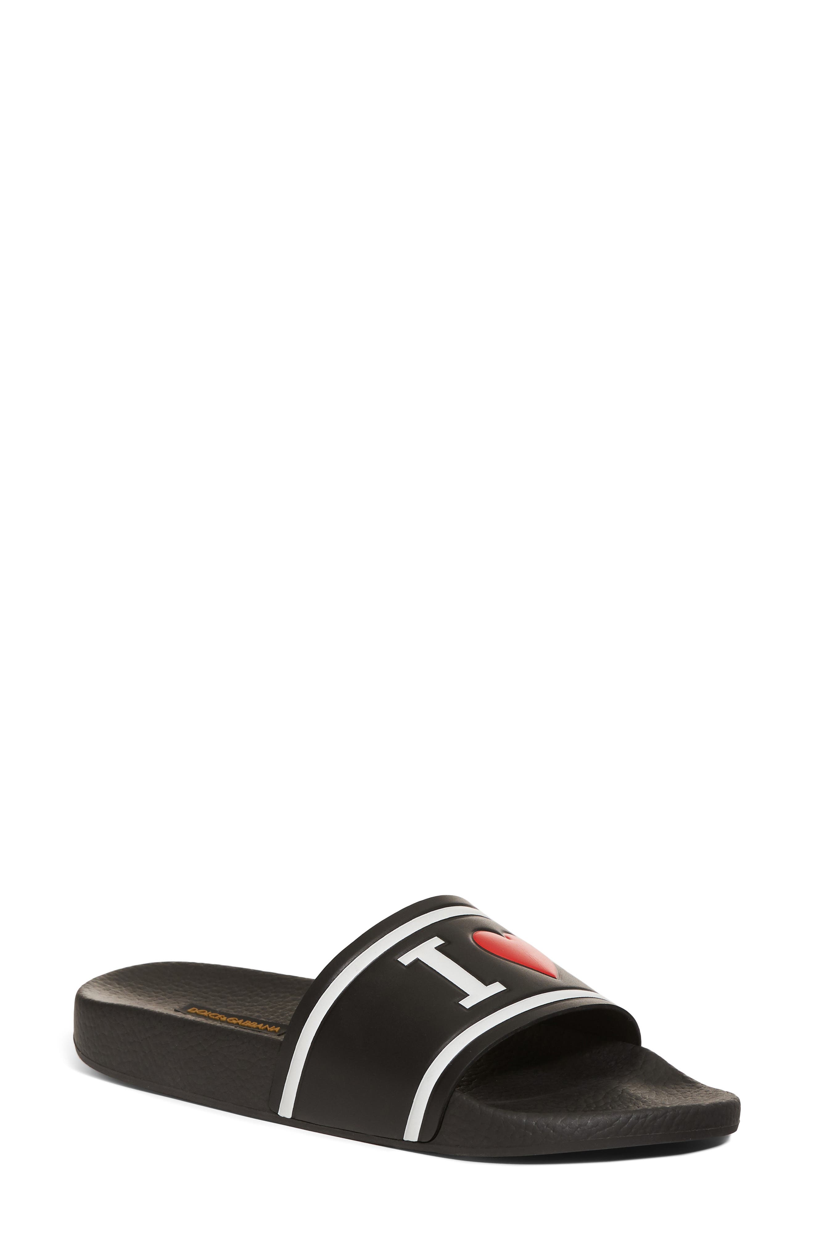 Dolce & gabbana I Love Dg Slide Sandal - Black