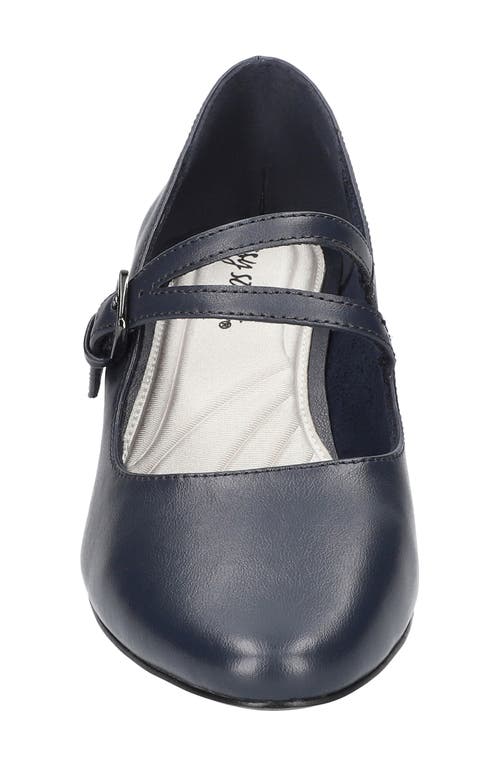 Easy Street 312420 Womens Adjustable Manmade Block Heels In Navy