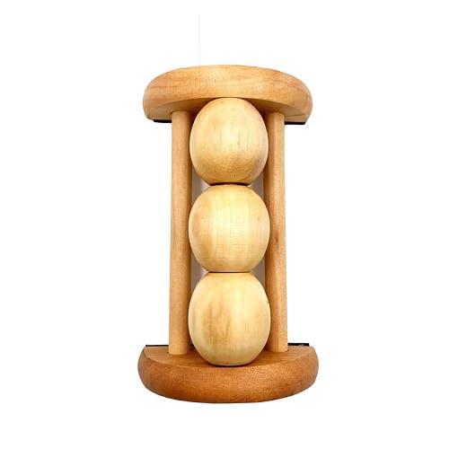 Pursonic All Natural Wooden Foot Massager Roller In Beige