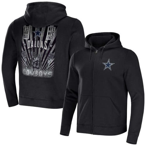 Men's NFL x Darius Rucker Collection by Fanatics Black Dallas Cowboys Rocker Full-Zip Hoodie