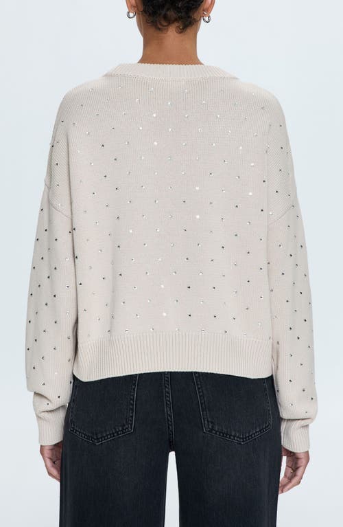 PISTOLA PISTOLA STEPH RHINESTONE ACCENT COTTON CREWNECK SWEATER 