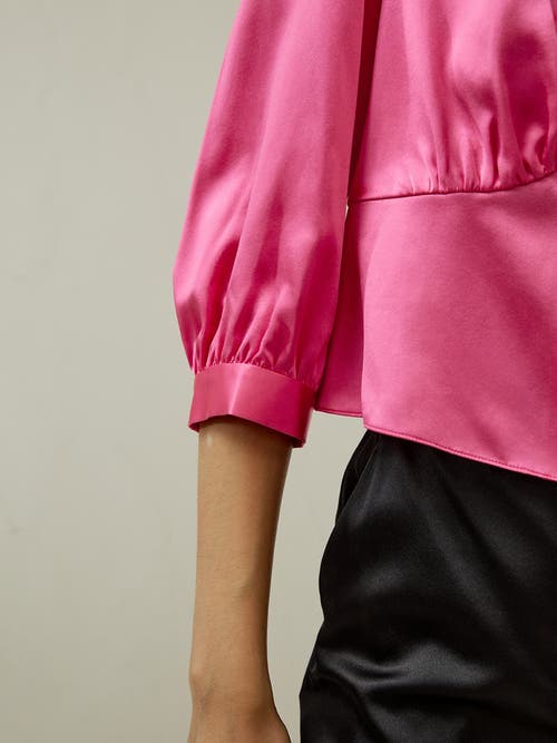 Lilysilk X Sonia Fitted Retro Corset Silk Top In Pink