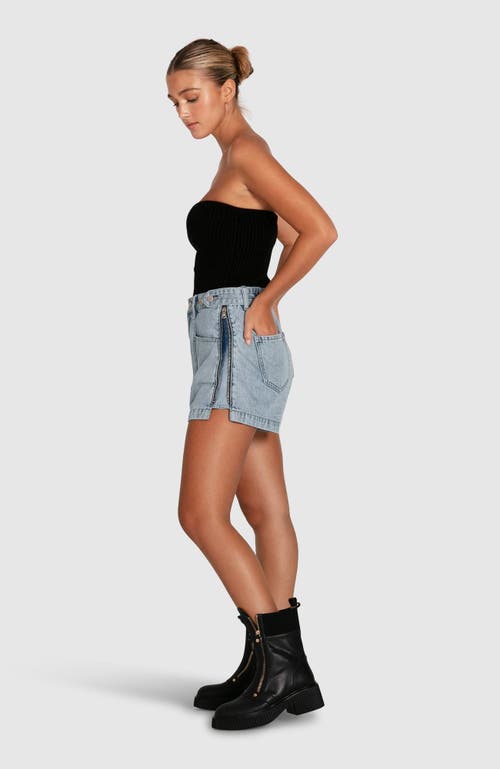 Belle & Bloom Bring The Heat Denim Shorts In Stonewash