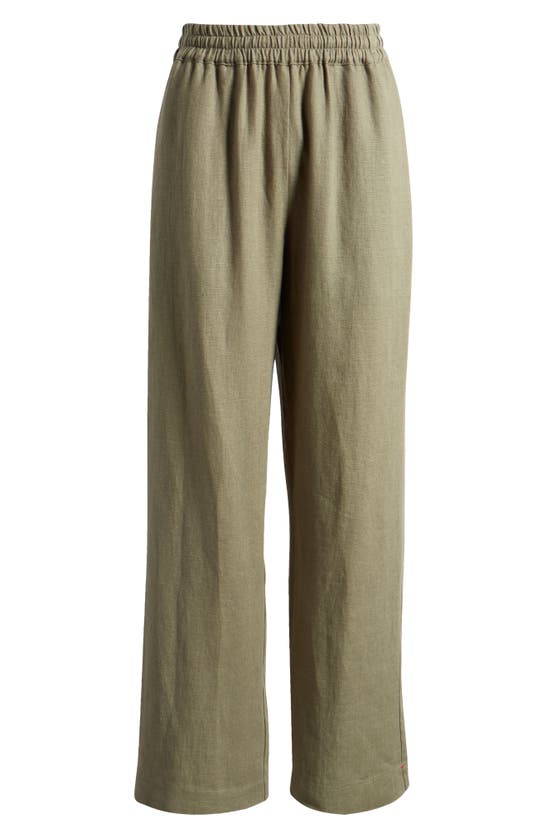 Shop Xirena Atticus Pull-on Linen Pants In Mossy