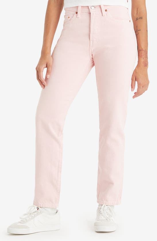 Shop Levi's® 501® Original High Waist Straight Leg Jeans In Dusty Chalk Pink