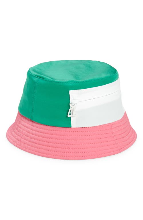 Bobiviz Colorblock Bucket Hat with Detachable Visor in Detox-Bianco-Pink/Yellow Ab