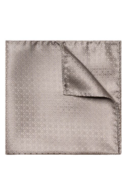 Eton Glitter Effect Silk Pocket Square In Lt/pastel Gray