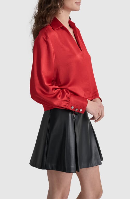 Shop Dkny Satin Top In Red Light