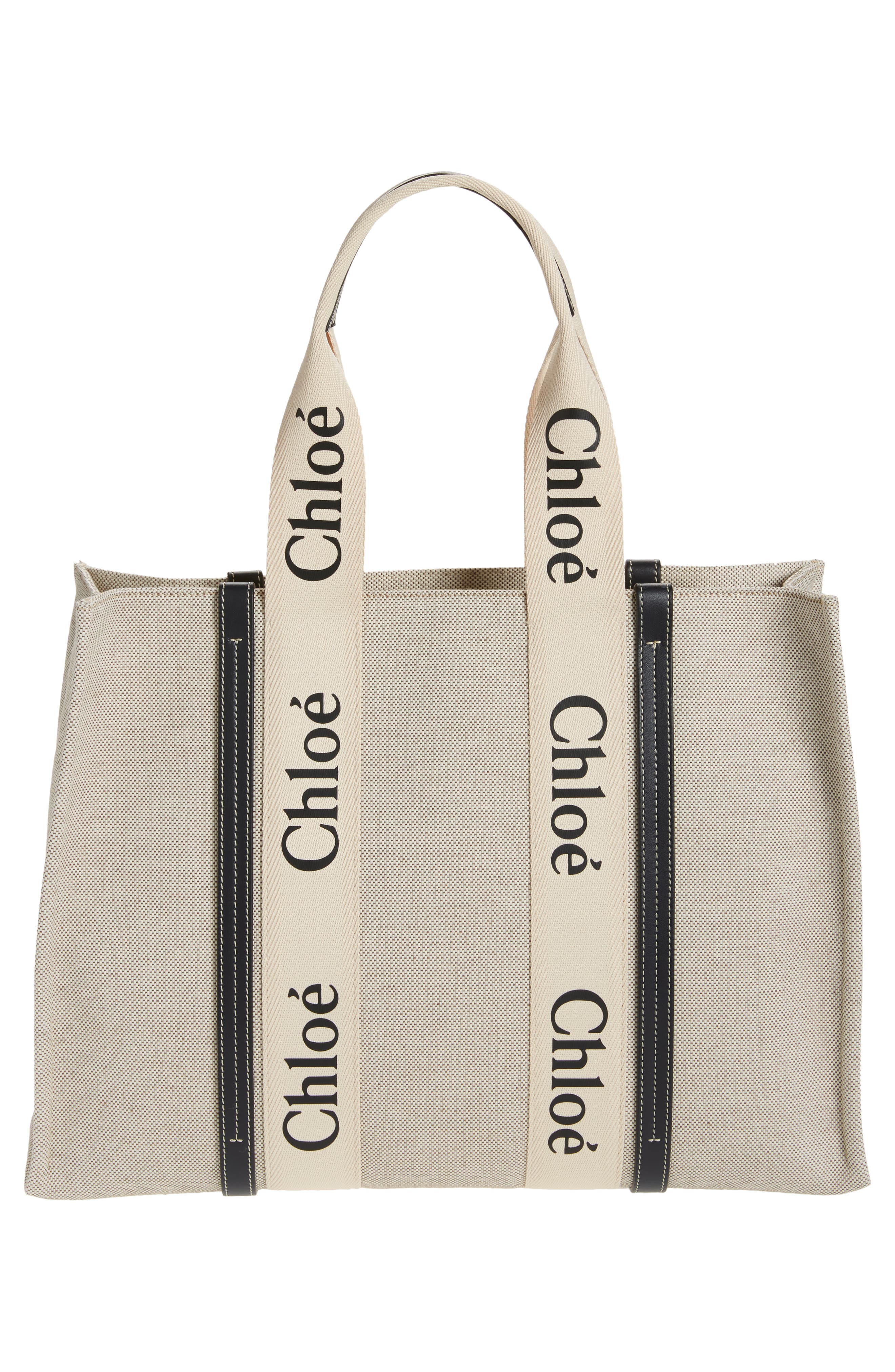 chloe woody canvas tote