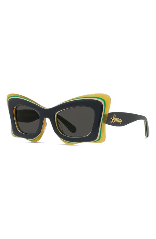 Shop Loewe X Paula's Ibiza 50mm Butterfly Sunglasses In Grey/other/smoke