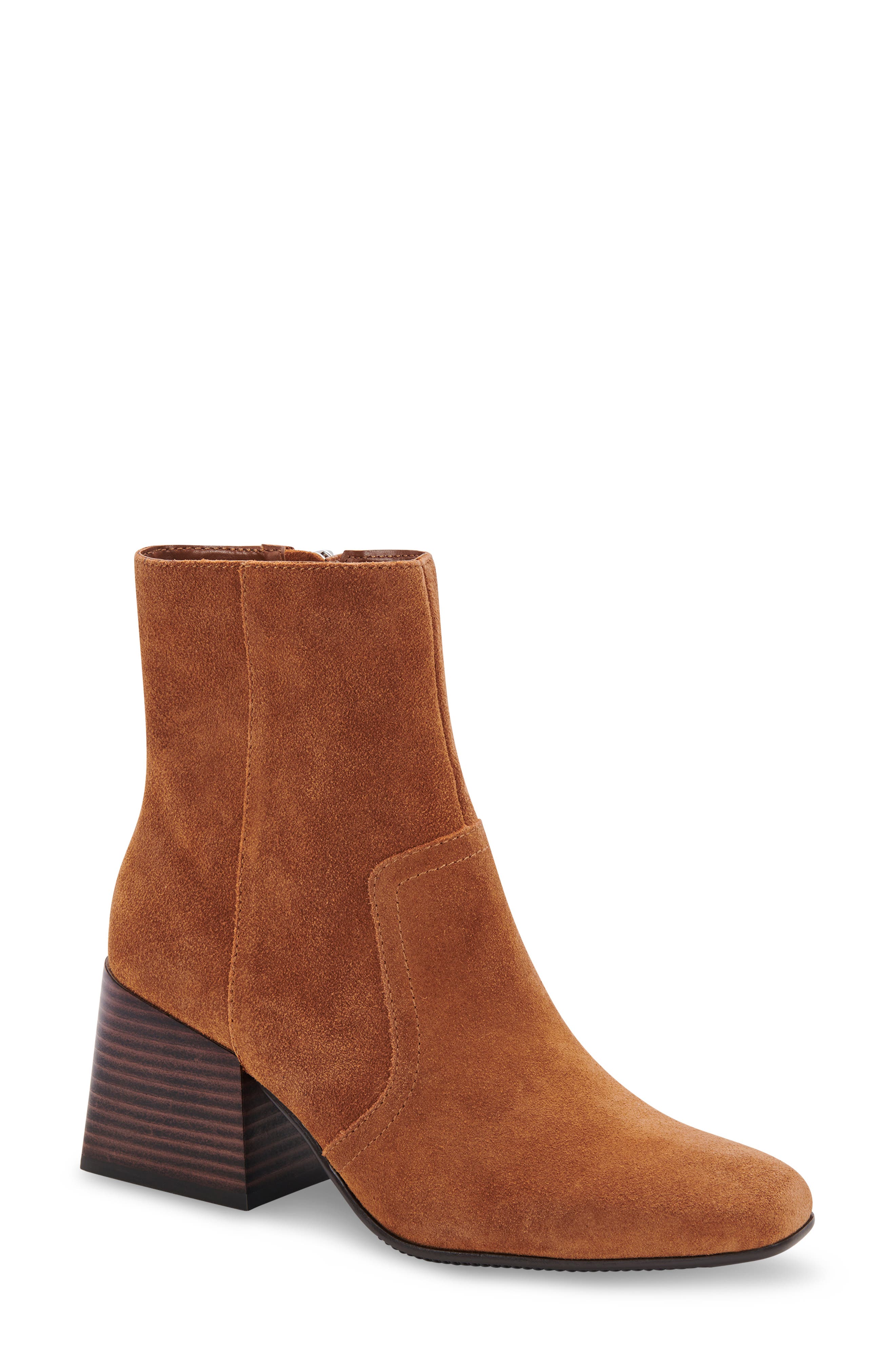 pointed toe cognac booties