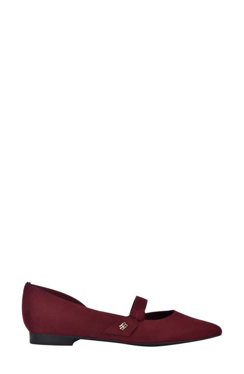 Shop Tommy Hilfiger Venny Pointed Toe Flat In Deep Rouge