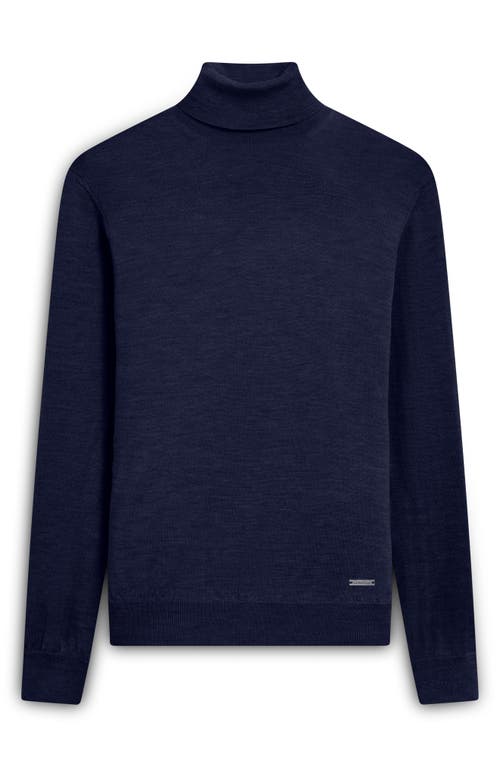 Shop Bugatchi Sawyer Merino Wool Turtleneck Sweater In Navy