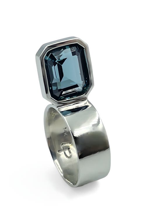 Shop Leslie Paige Perched Setting London Blue Topaz Ring In 14k Gold/blue Topaz