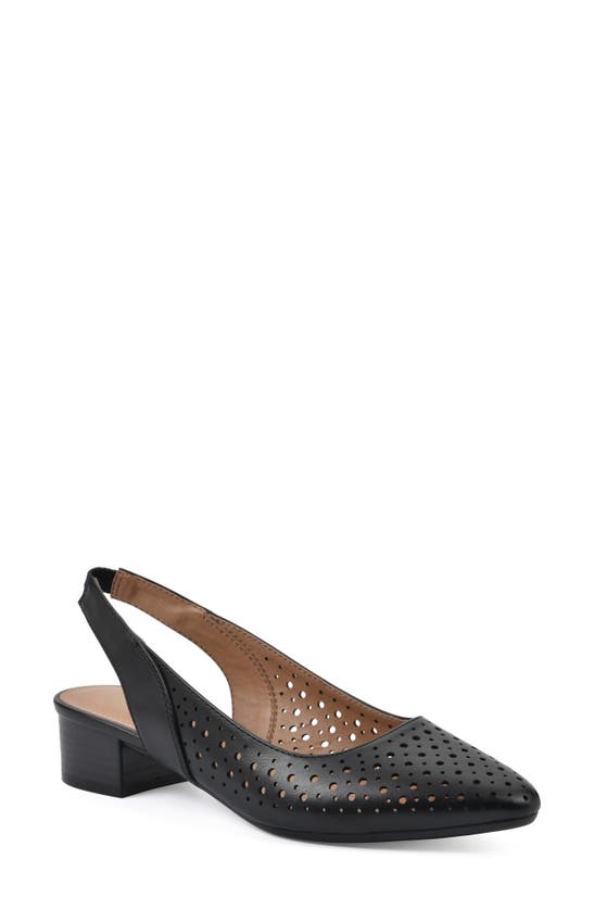 White Mountain Footwear Boronic Slingback Pump In Black/ Smooth