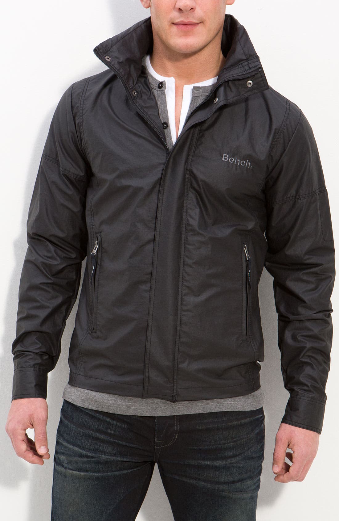 Bench Mens Reversible Printed Bomber Jacket Warm Up Or Track