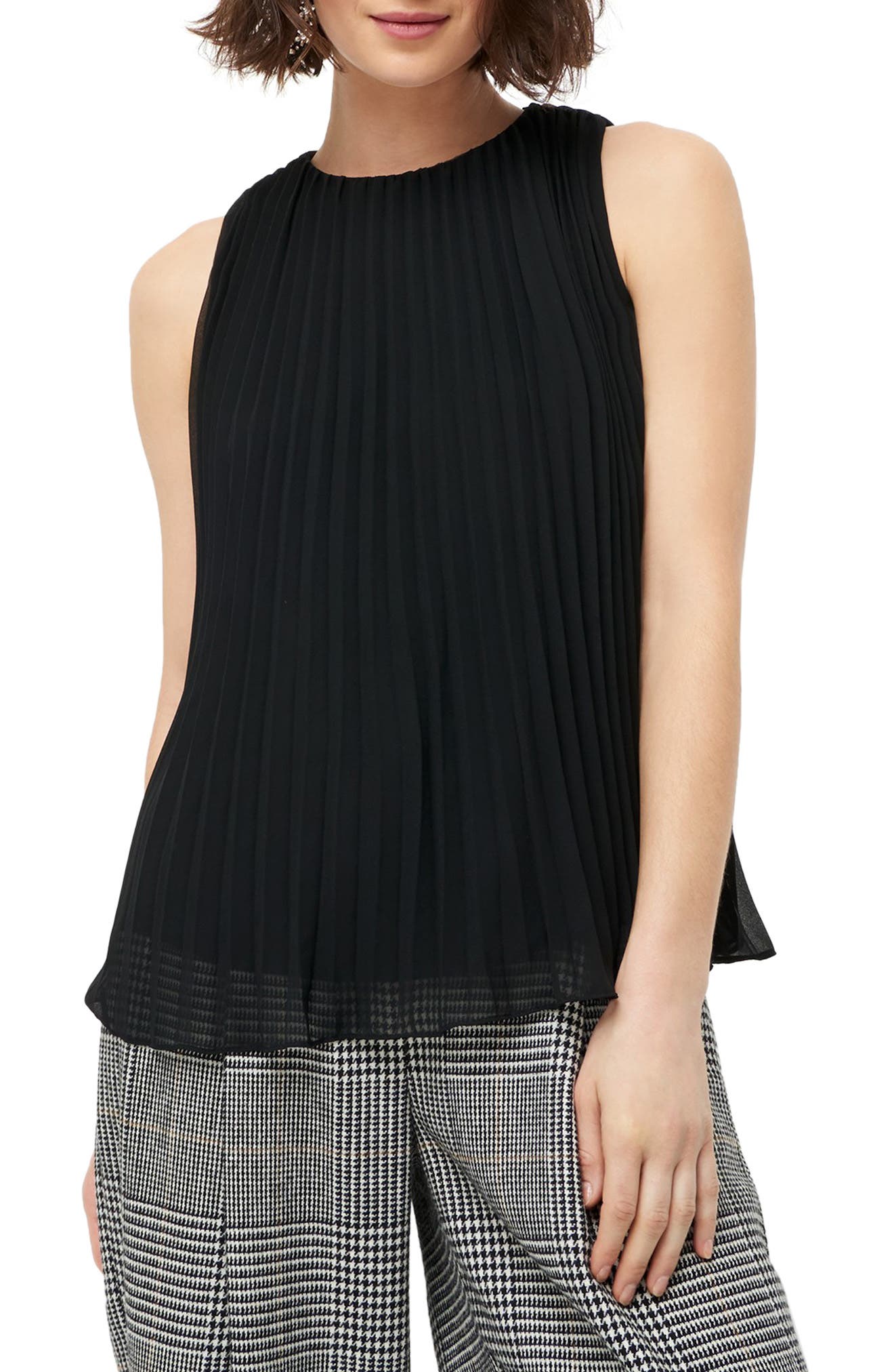 J.Crew Sleeveless Pleated Blouse Nordstrom