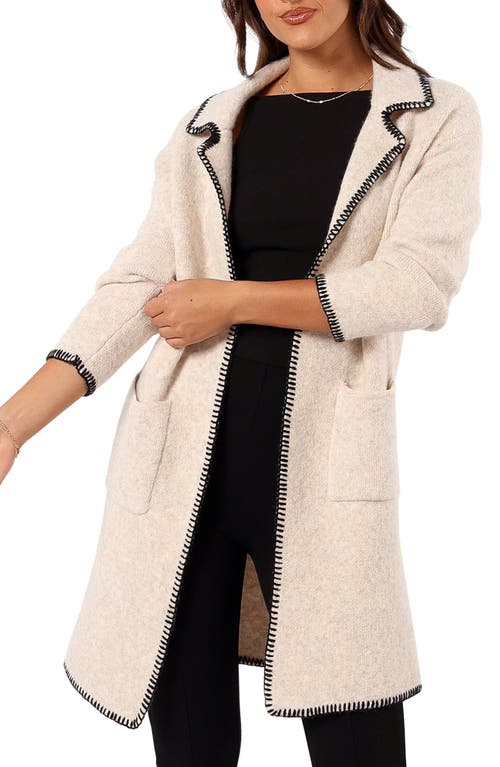 Petal And Pup Petal & Pup Oaklynn Whipstitched Sweater Coat In Neutral