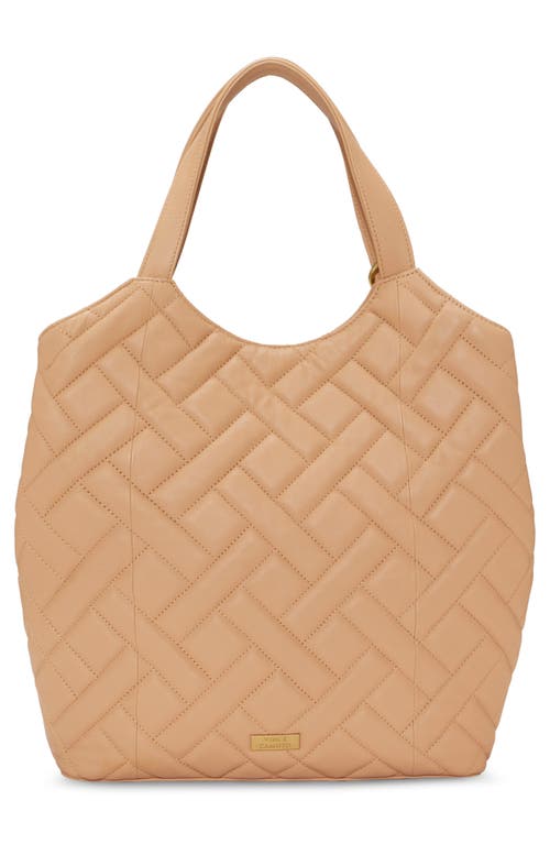 Shop Vince Camuto Kisho Quilted Leather Shoulder Bag In Sandstone