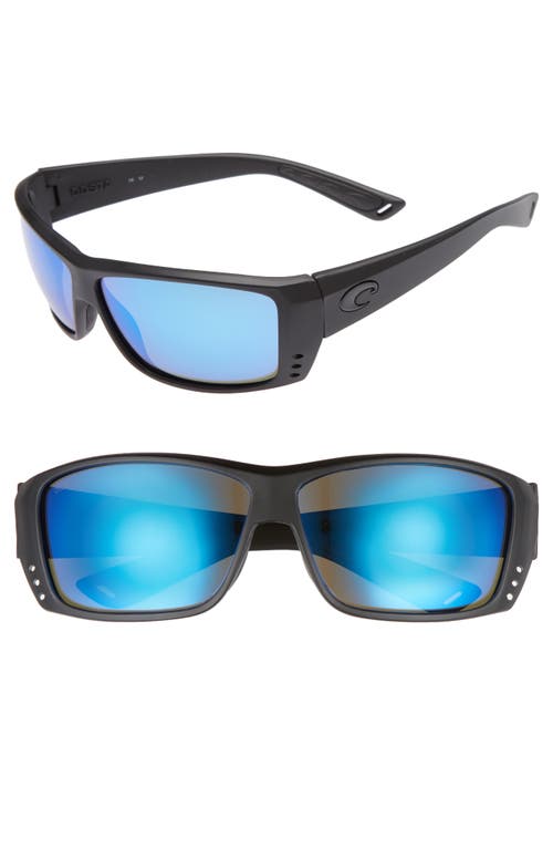 Costa Del Mar Cat Cay 60mm Polarized Sunglasses in Blackout/Blue Mirror at Nordstrom