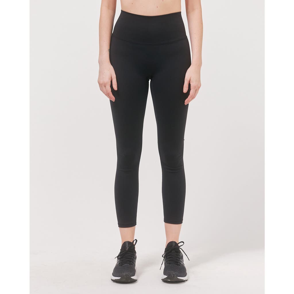 Rebody Active Hybrid Legging High Waist Crop Leggings 23" In Metropolis Black