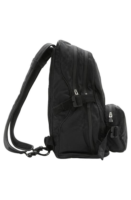 Shop Burberry Jacquard Check Nylon Backpack In Black