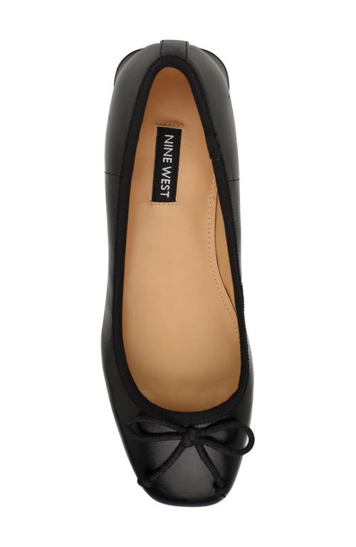 Nine West Women's Saruh Square Toe Slip-on Dress Pumps In Black Leather