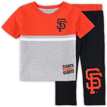 Outerstuff Toddler Black/Orange San Francisco Giants Batters Box T-Shirt &  Pants Set