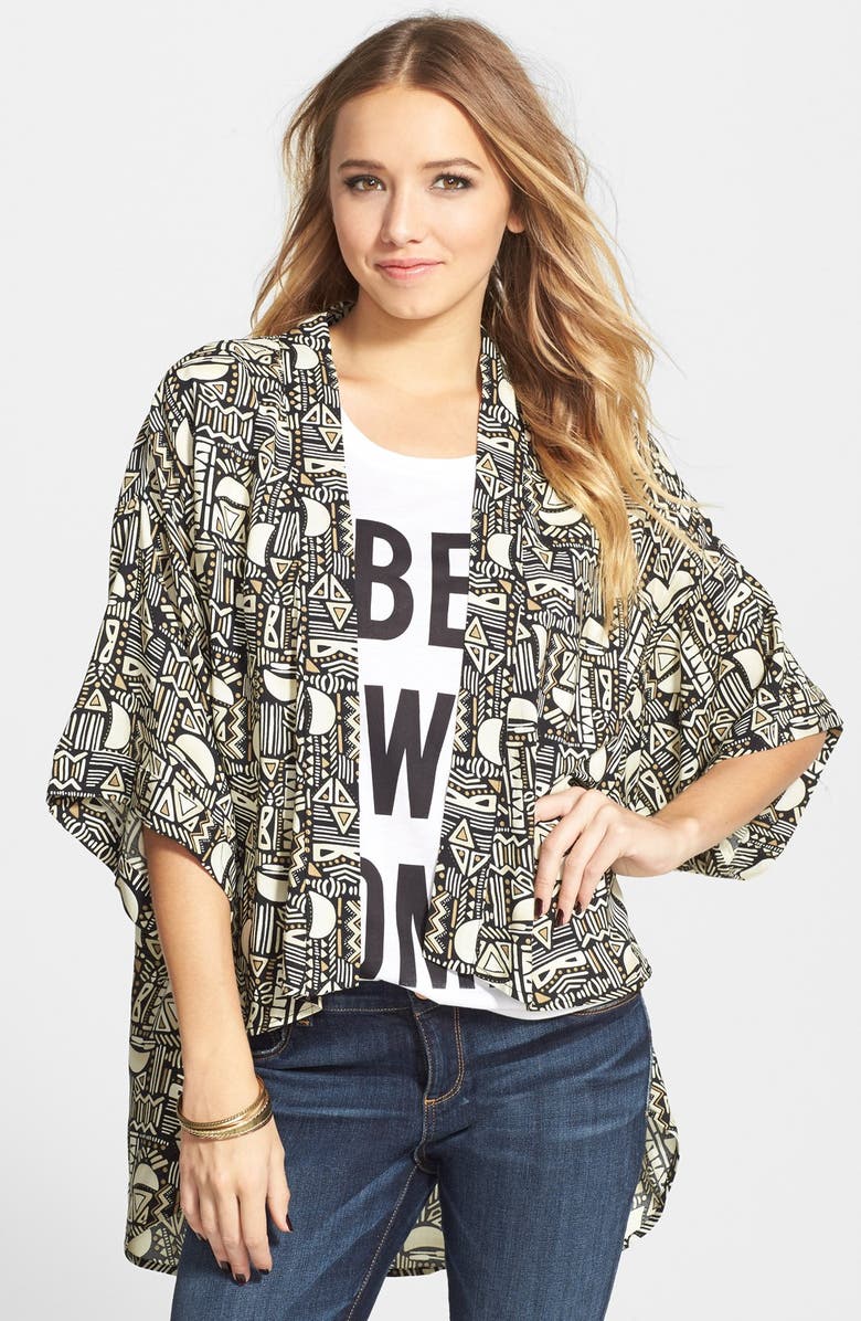 Mimi Chica Print High/Low Jacket (Juniors) | Nordstrom