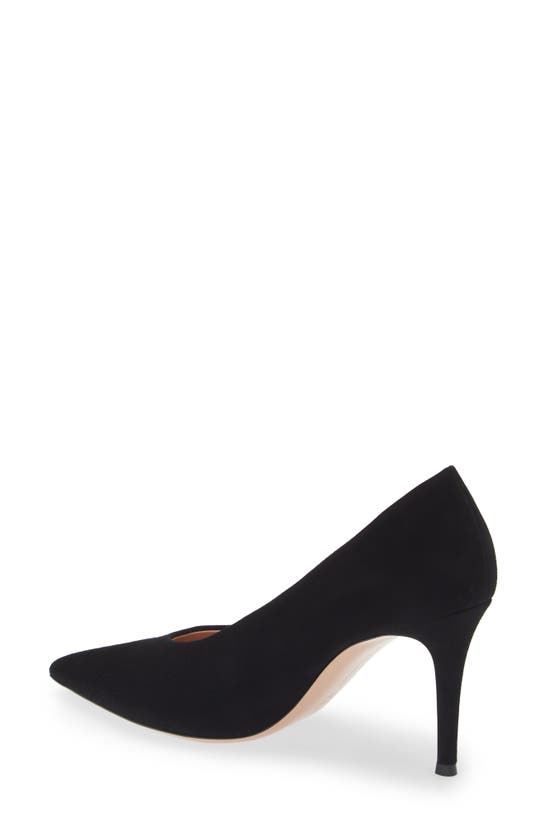 Shop Gianvito Rossi Pointed Toe Suede Pump In Nero