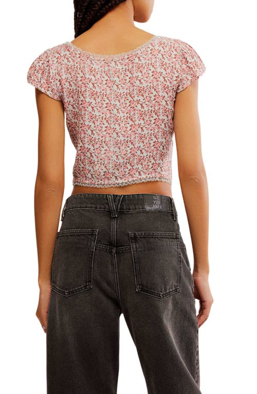 Shop Free People Faye Floral Crop Top In Grey Combo