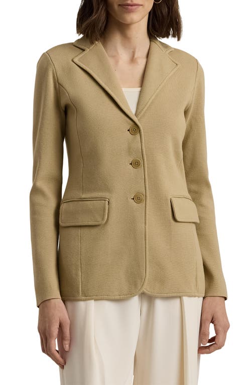 Shop Ralph Lauren Lauren Cotton Sweater Jacket In Birch Tan