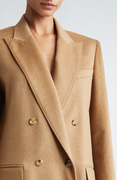 Shop Max Mara Potente Mixed Media Blazer In Camel